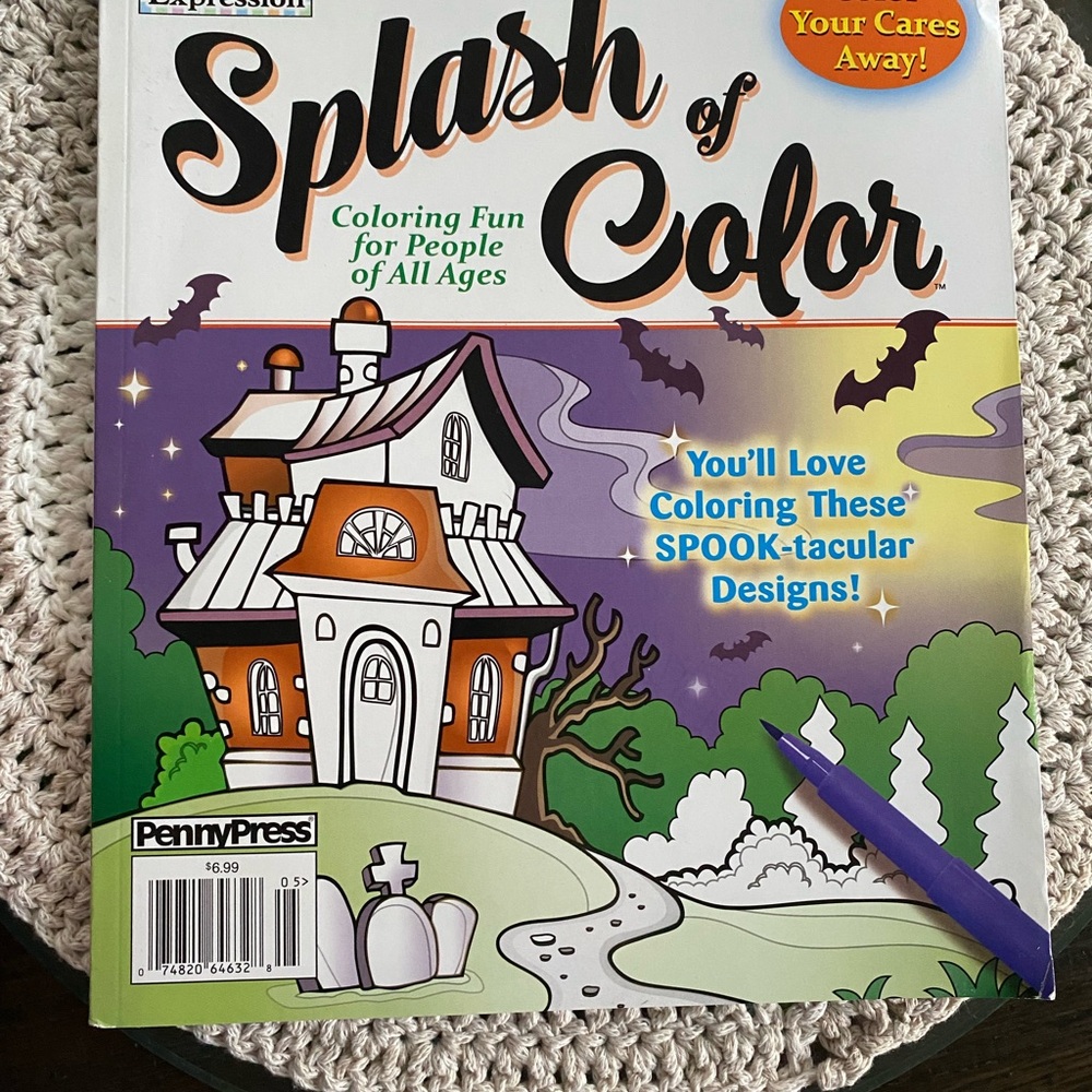 PennyPress Splash of Color Coloring Book Creative Expression